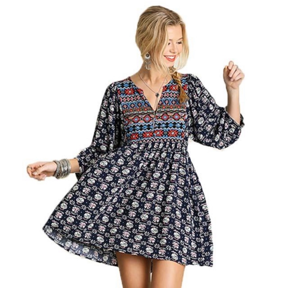 Umgee NWT boho printed tunic/dress - Sz L